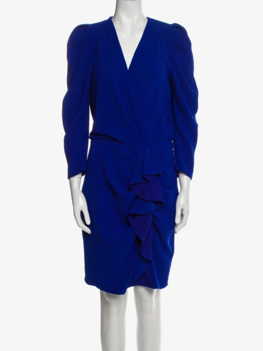 BA&SH Cobalt / Royal Blue Gorgeous V-Neck Knee-Length Dress NWOT - L (8/10/12)